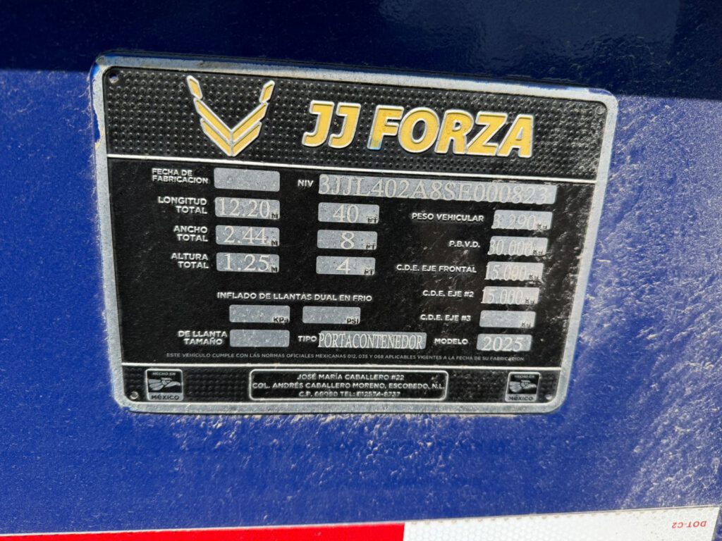 Portacontenedor 4020 JJForza 2025 — Veracruz
